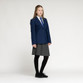 Zeco unisex eco school blazer in royal blue, worn, side view
