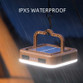 Top view of 3-in-1 LED Camping Lantern highlighting built-in solar panel for recharging outdoors