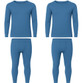 Men’s 2-Pack Thermal Underwear Set in Blue, soft touch long sleeve top and long johns designed to trap heat and provide comfort during cold winter days.