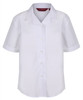 TPB422 Girls Short Sleeve Revere Collar Non-Iron Blouse - White - Twin Pack - White