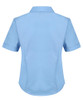 TPB422 Girls Short Sleeve Revere Collar Non-Iron Blouse - White - Twin Pack - Blue