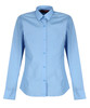 TPB424 Girls Long Sleeve Non-Iron Blouse - Slim Fit - White - Twin Pack - Blue