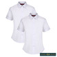 Girls Short Sleeve Non-Iron School Blouse - Slim Fit - 2 Pack (Winterbottom) - 2 Pack