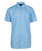 TPS211 Boys Short Sleeve Non-Iron Shirt - Regular Fit - White - Twin Pack - Blue
