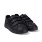 Kickers Tovni Trip Junior leather black school shoes top view showing Velcro strap layout
