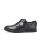 Kickers Troiko Lace Leather Adult Mens School Shoes Black angled front view