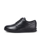 Kickers Troiko Lace Leather Youth Boys School Shoes Black angled front view