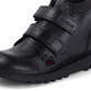 Kickers Kick Hi Leather Junior School Boots Black side view detail