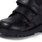Kickers Kick Hi Leather Infant School Boots Black side view detail