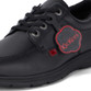 Kickers Kelland Lace Leather Youth School Shoes Black side view detail