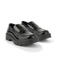 Kickers Kori Loafer Leather Womens Shoes Black top view