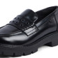 Kickers Kori Loafer Rivet Leather Womens Shoes Black side view detail