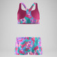 Speedo Girls Printed Racerback Bikini Set Pink/green