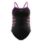 Speedo Girls' Plastisol Placement Thinstrap Muscleback Swimsuit Black/pink