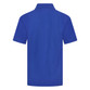 Zeco school polo shirt in royal blue, back view