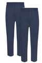 Boys full elastic pull up school trousers in navy, comfortable fit with straight leg design