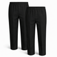 Boys black school trousers twin pack with full elastic waistband and pull up design