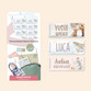 Easy2Name watercolour clothing name stickers, personalised with a name