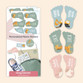 Easy2Name personalised shoe labels: foot-shaped name stickers with icons in three colour sets