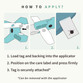 How to apply an EasyTag: load the tag and back into the applicator, position on the care label and press firmly