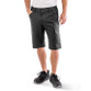 Black slim fit stretch work shorts with thigh pocket, ruler pocket and belt loops