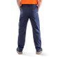 Black slim fit stretch work trousers with thigh pockets, ruler pocket and articulated knees