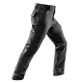 Black slim fit stretch work trousers with thigh pockets, ruler pocket and articulated knees