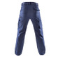 Black slim fit stretch work trousers with thigh pockets, ruler pocket and articulated knees