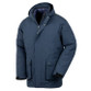 Black 3-in-1 ripstop work jacket with hood, front patch pockets and zip through collar