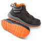 Black, grey and orange nubuck leather safety boot with padded ankle collar and laces