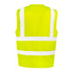 Black heavy duty security vest with reflective bands, zip front and ID pass pocket