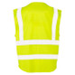 Fluorescent orange mesh hi vis vest with reflective bands, zip front and patch pockets