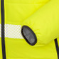 Fluorescent orange padded hi vis jacket with hood, reflective bands and zipped front pockets