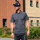 Royal blue quick dry performance polo shirt with ribbed collar and three button placket