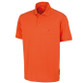 Navy poly cotton work polo shirt with buttoned chest pocket and flat knit collar