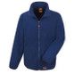 Black heavy duty microfleece work jacket with zip through collar and zipped pockets