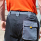 Two-tone lightweight cargo work shorts with side cargo pockets and orange reflective tabs