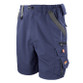 Two-tone technical work shorts with zipped cargo pocket, ruler pocket and contrast panels