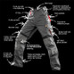 Two-tone technical work trousers with knee pad pockets, zipped cargo pocket and contrast panels
