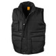 Padded ripstop work bodywarmer with stand up collar, storm flap and several chest pockets