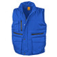 Padded ripstop work bodywarmer with stand up collar, storm flap and several chest pockets