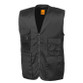 Multi pocket polycotton work waistcoat with bellowed chest pockets, D-ring and zip front