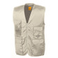 Multi pocket polycotton work waistcoat with bellowed chest pockets, D-ring and zip front