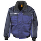 Heavy duty padded work jacket with zip off sleeves, chest pockets and reflective piping