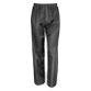 Child's black waterproof over trousers with elasticated waist and press stud ankles