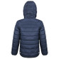 Child's navy padded coat with hood, full zip, zipped pockets and reflective hip detail