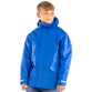 Child's navy waterproof winter parka with hood in the collar, fleece lined pockets and reflective tape