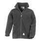 Child's navy full zip fleece jacket with fleece lined pockets and reflective triangle on the chest