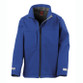 Child's navy softshell jacket with full zip, zipped chest pocket and stand up collar