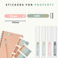 Easy2Name mini name stickers size: 38 x 6 mm, shown on pens and pencils
